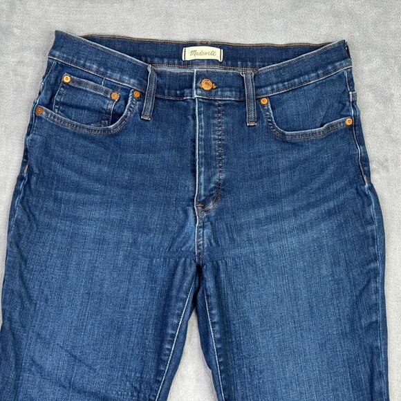 Madewell Mid Rise Kick Out Jeans Womens 31 Blue Denim Pants 26" Inseam - Picture 5 of 12